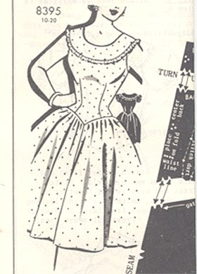 Vintage PATTERN 1956 PATT-O-RAMA 8395 Country PARTY DRESS 32b
