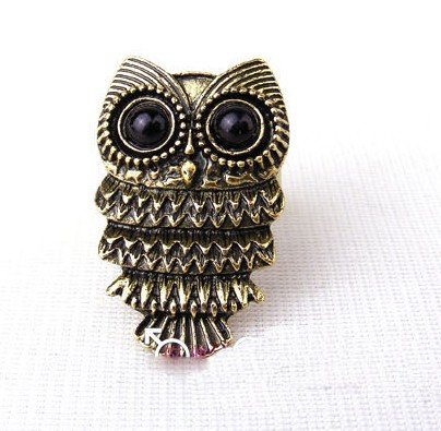 Vintage Inspired Bronze Owl Ring