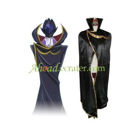 Code Geass Lelouch of the Rebellion Zero Black Knights Cosplay Cloak
