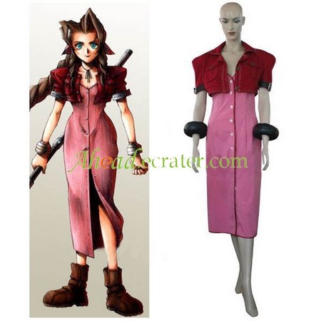 Final Fantasy VII Aerith Halloween Cosplay Costume