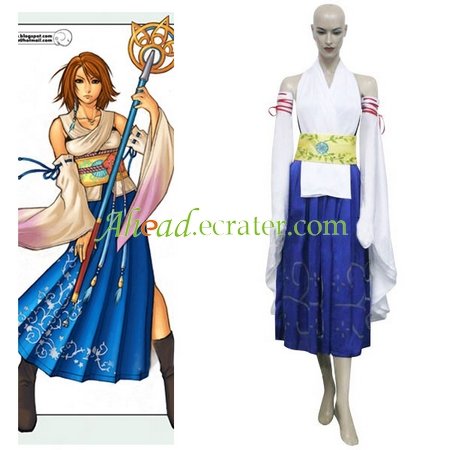 Final Fantasy X-0 Yuna Halloween Cosplay Costume