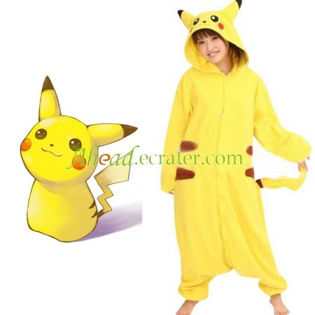 Pokemon Pikachu Cosplay Kigurumi Unmasking Costume