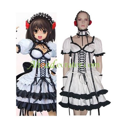 Melancholy of Haruhi Suzumiya Black And White Haruhi Suzumiya Lolita Cosplay Costume