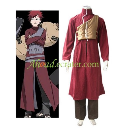 Naruto Shippuden Gaara Red Halloween Cosplay Costume