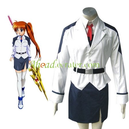 Mahou shoujo Magical Girl Lyrical Nanoha Takamachi Cosplay Costume