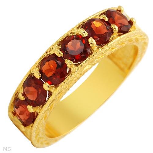 10k Gold Plated Silver 2.00 ctw Garnet Ring Ladies Size 6