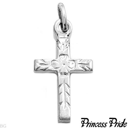 PRINCESS PRIDE Young Ladies Sterling Silver Cross 15" Chain