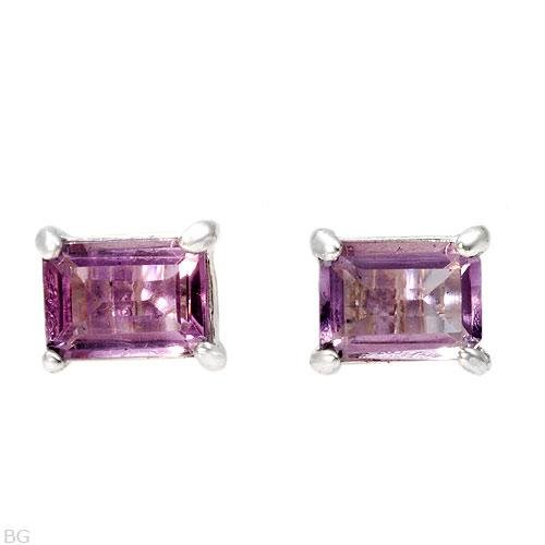 1.90ctw Amethysts Stud Earrings in Gift Box