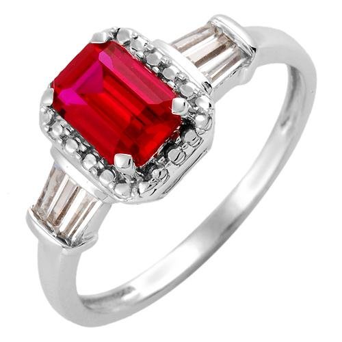 1.25ctw Ruby Sapphire 10k White Gold Ring Ladies Size 10.5