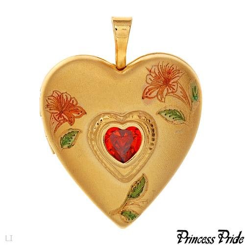 PRINCESS PRIDE Heart Pendant/Locket CZ Stone No Chain