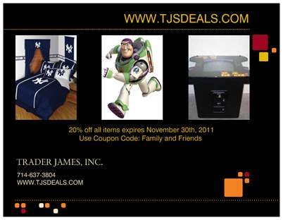 20% off Gift Card Coupon Certificate TJSDeals.com