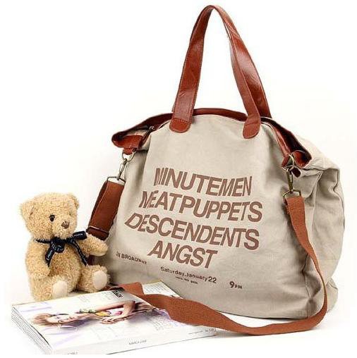 Ladies Canvas Tote Shopper WCYD0046 Black / Beige