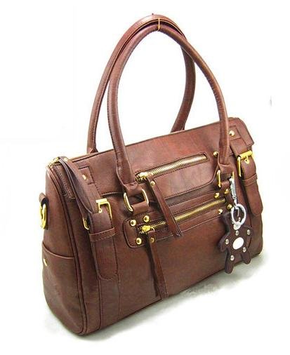 Faux Leather Handbag Tote Shoulder bag WCYT0001 Brown