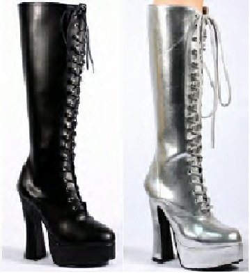 Lace Up Chunk Heel Knee High Boots, 6 colors avlb., Sizes 6 - 14, Retail $120