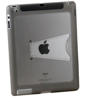 Gray Clear TPU GEL Case with Stand for Apple IPAD 2