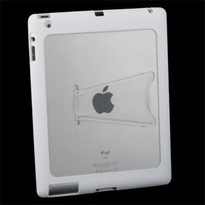 Clear GEL Case Cover with Stand for Apple IPAD 2 2nd White