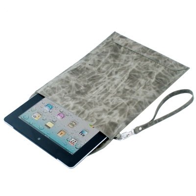 Gray Folder Sleeve PU Leather Case Bag for Apple IPad 2