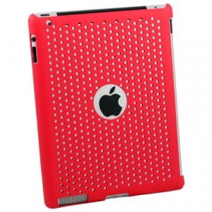 For Apple iPad 2 Net Hard Case Work With Smart Cover Red