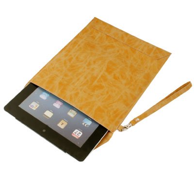Khaki Leather Slip Sleeve Case Pouch For iPad 2 2nd Gen