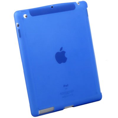 Blue Silicone Case Work With Smart Cover for Apple iPad 2