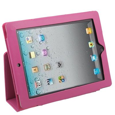 Apple iPad 2 Leather Case With Stand - Peach Cover