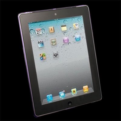 For Apple iPad 2 TPU Rubber Skin Case Cover Purple