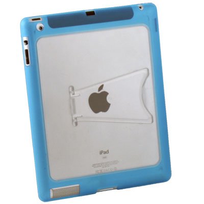 Clear TPU GEL Case with Stand for Apple IPAD2 Gen Azure