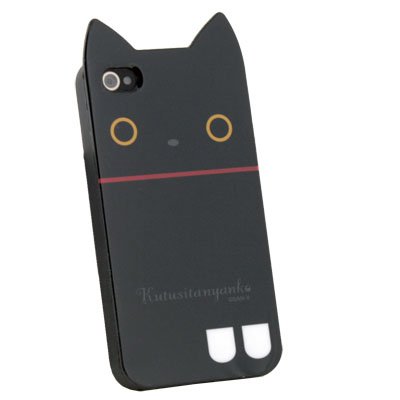 Black Rilakkuma Cute Cat TPU Soft Case for iPhone 4