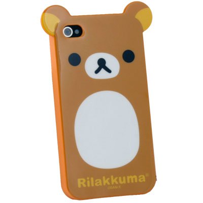 Brown Rilakkuma lazy bear TPU Soft Case for iphone 4