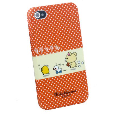 Orange Rilakkuma Cute Hard Case for Apple iPhone 4