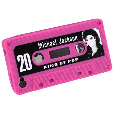 Pink Cassette Silicone Skin Case for Apple iPhone 4