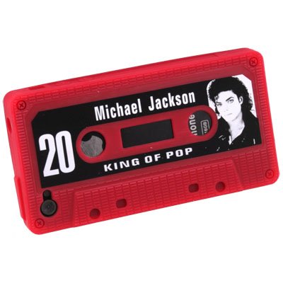 For Apple iPhone 4 4S Red Cassette Silicone Skin Case
