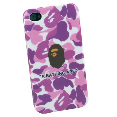 Purple Camouflage Rubber Case Cover for Apple iPhone 4