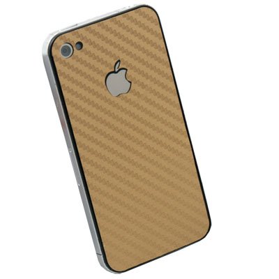 Gold Matte Carbon Fiber Sticker for Apple iPhone 4G