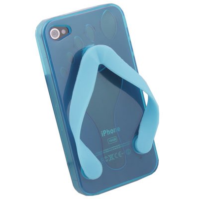Cute Shoe Design Blue Color TPU Case For iPhone 4G
