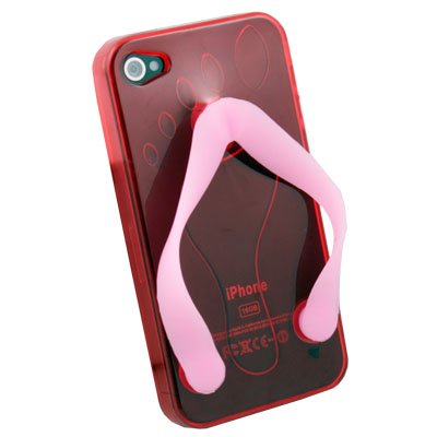 Cute Shoe Design TPU Case For iPhone 4G Red