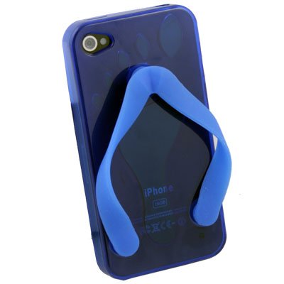 For iPhone 4G Cute Shoe Design Blue Color TPU Case