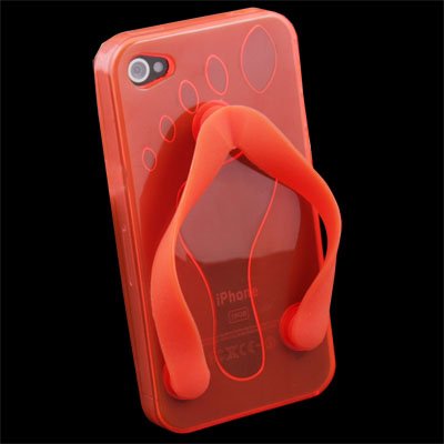 For iPhone 4G Cute Shoe Design Orange Color TPU Case