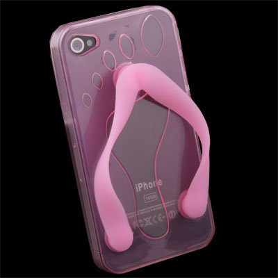 For iPhone 4G Cute Shoe Design Pink Color TPU Case