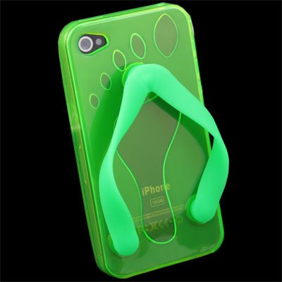 Cute Shoe Design TPU Case For iPhone 4G (Green)