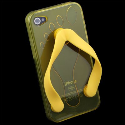 Cute Shoe Design Yellow Color TPU Case for iPhone 4G