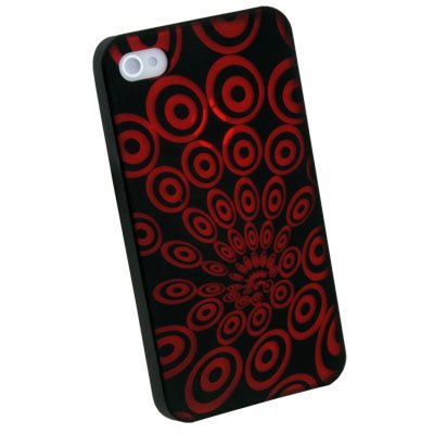 Laser Ripple Plastic Case back Cover for iPhone 4 4G 4S Red