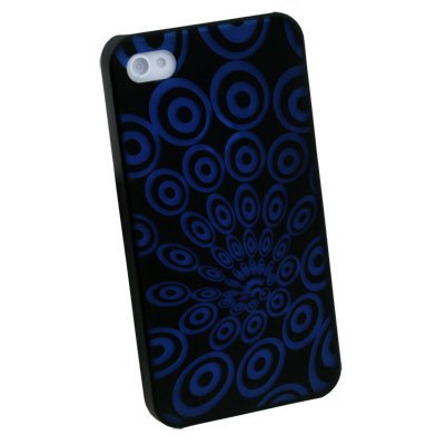 Blue Laser Ripple Plastic Case back Cover for iPhone 4 4G