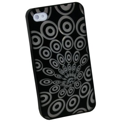 Laser Ripple Plastic Case back Cover for iPhone 4 4G Black