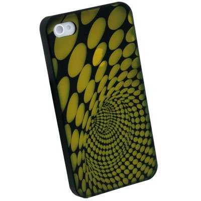 Yellow Laser Dot Plastic Case back Cover for iPhone 4G