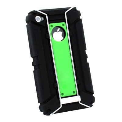 Sports Type Carry Protect Silicone Skin Armor Case for iPhone 4 4G(Green)