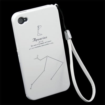 Crystals Constellations Shell Case for iPhone 4 Aquarius