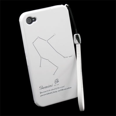 Crystals Constellations Shell Case for iPhone 4 Gemini