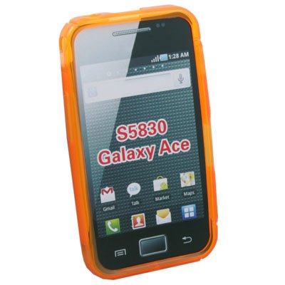TPU Gel Skin Case Cover for Samsung S5830 (Orange)
