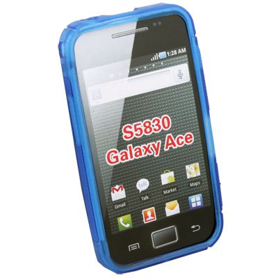 Blue TPU Gel Skin Case Cover for Samsung S5830 Galaxy Ace